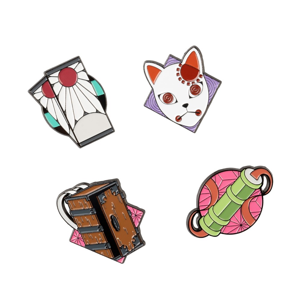 Grupo Erik Demon Slayer: Kimetsu no Yaiba - Set Of 4 Button pin - Mehrfarben